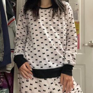 kate spade black and pink bow pyjama set